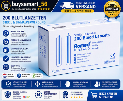 Romed blutlanzetten steril 200 - blutlanzetten,